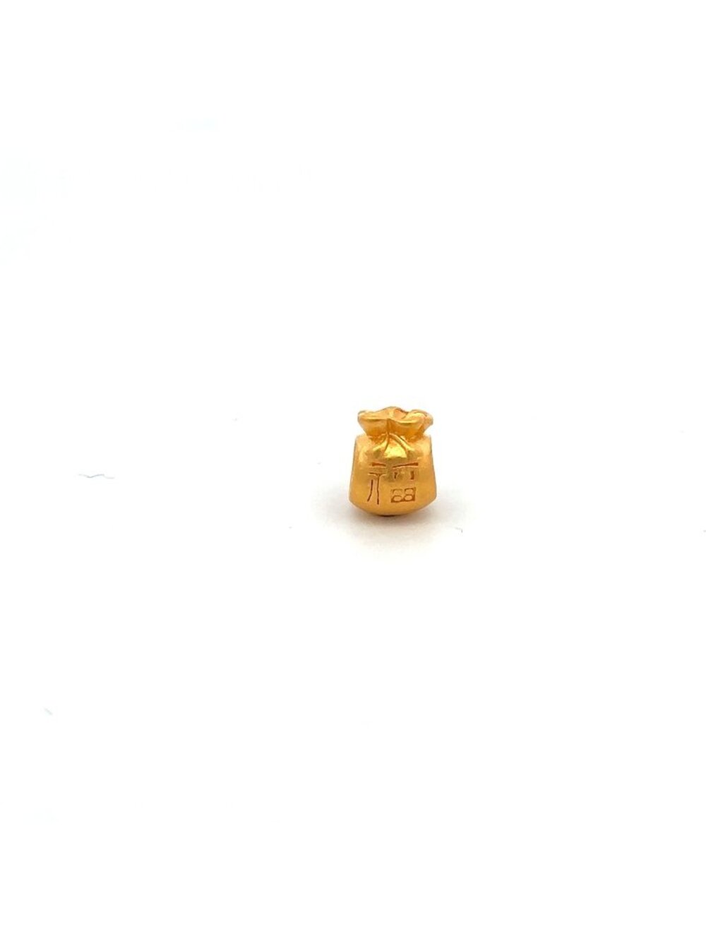 24K 999.9 Pure Gold Charm Money Bag Bead Spacer DIY Small 0.14g